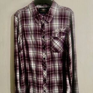 Harley Davidson Women's Flannel Shirt ,Size Medium
